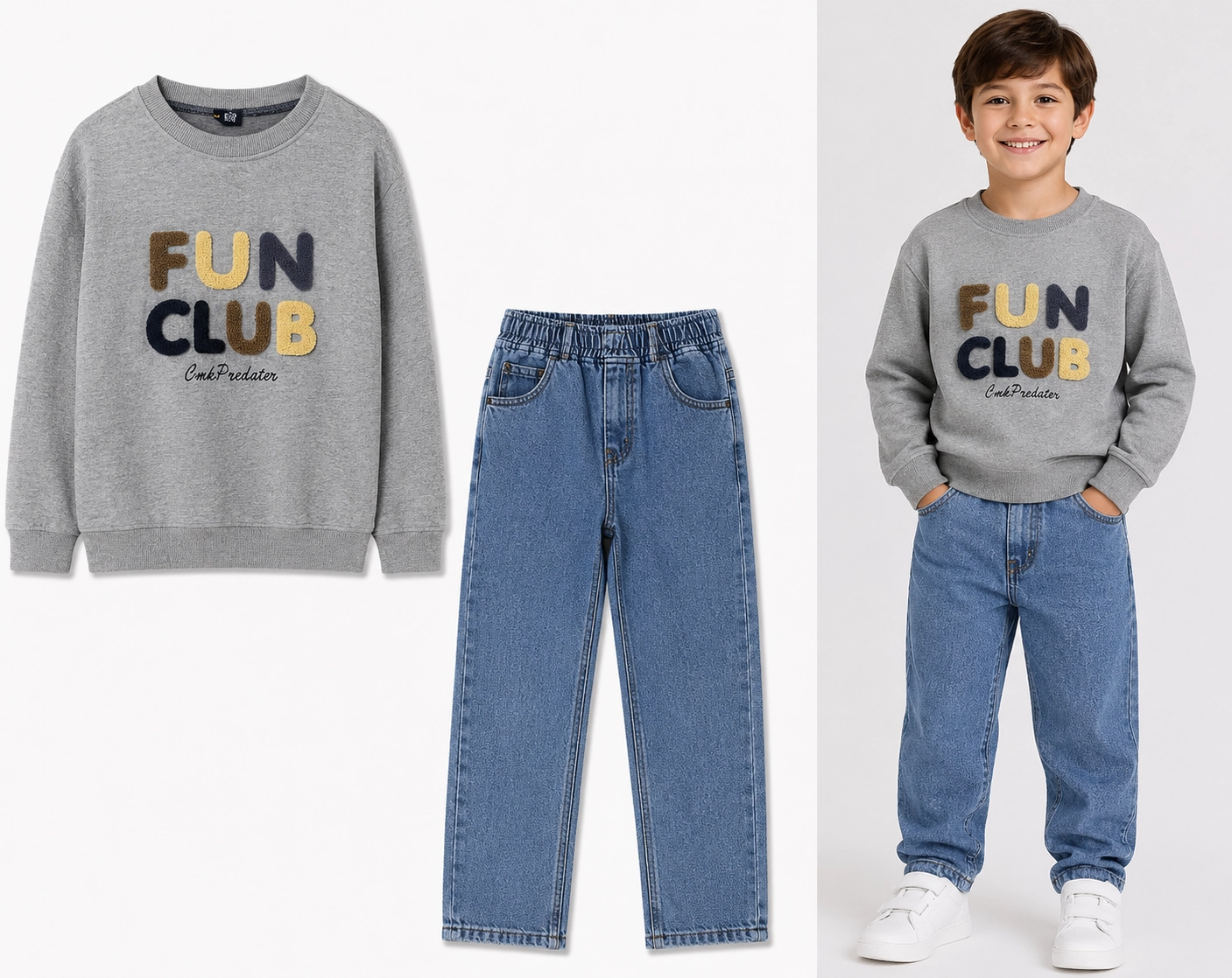 FUN CLUB Çocuk Sweatshirt & Jean Takım 5-12 Yaş