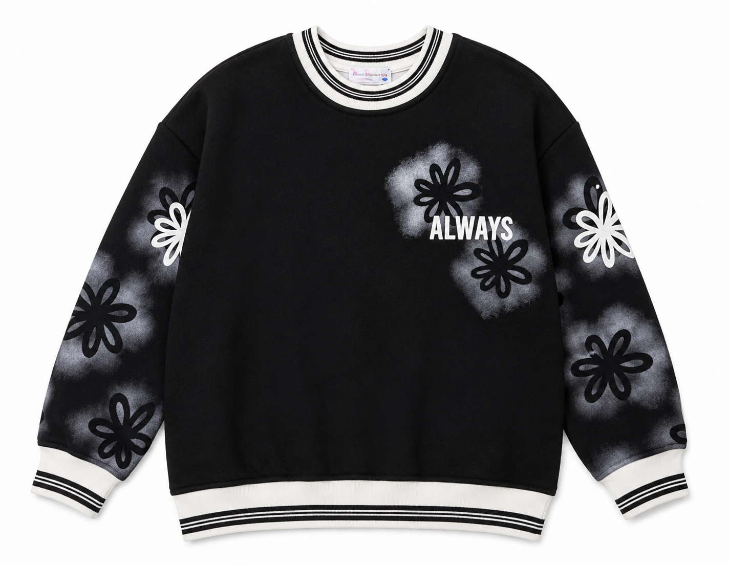 Always Çiçek Baskılı 3 İplik Sweatshirt 5-8 Yaş
