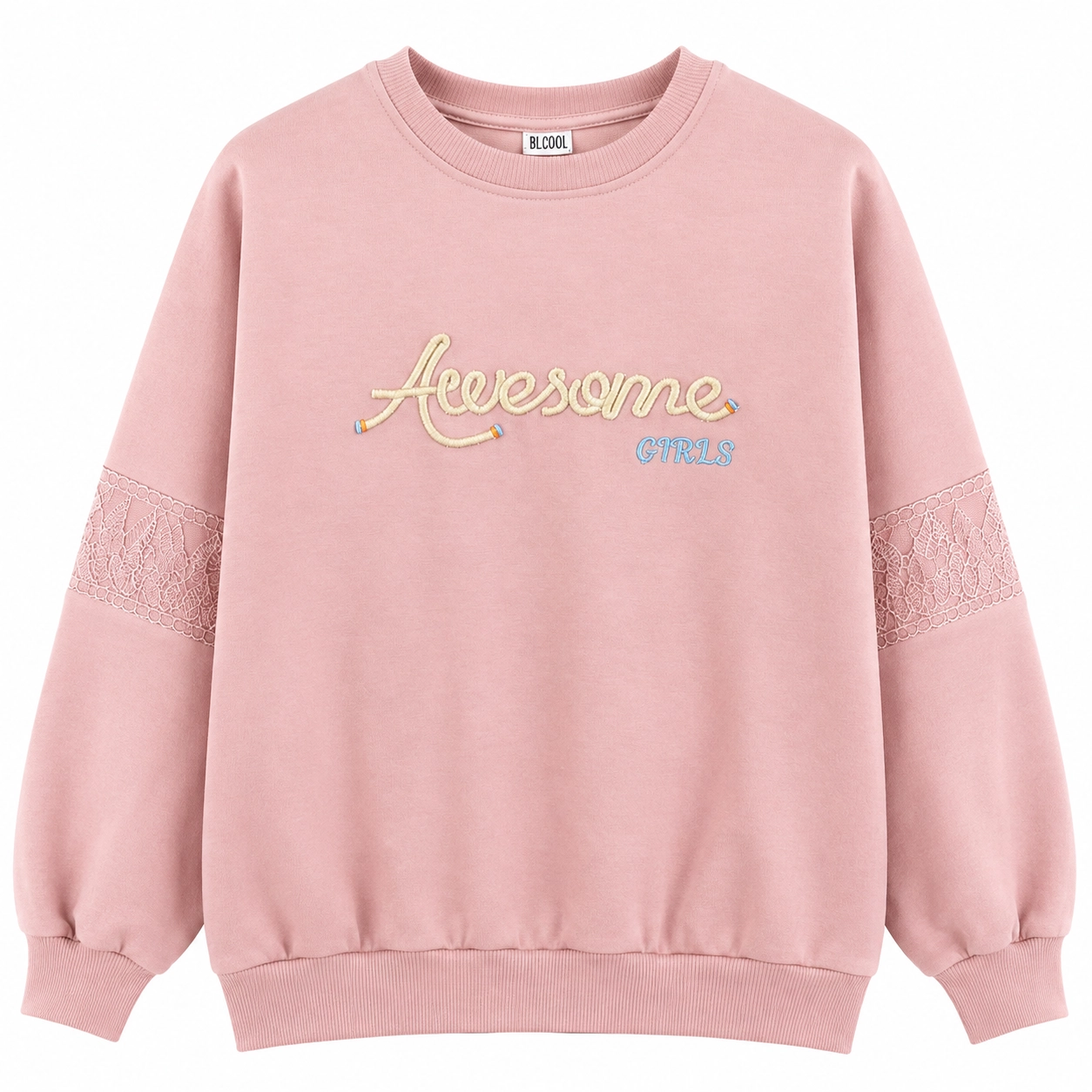 Awesome Dantel Detaylı Kız Çocuk Sweatshirt 5-8 Yaş
