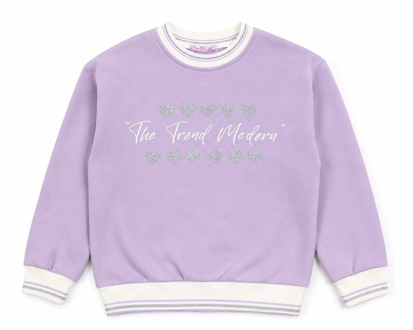 3 İplik Kalpli Sweatshirt 5-8 Yaş