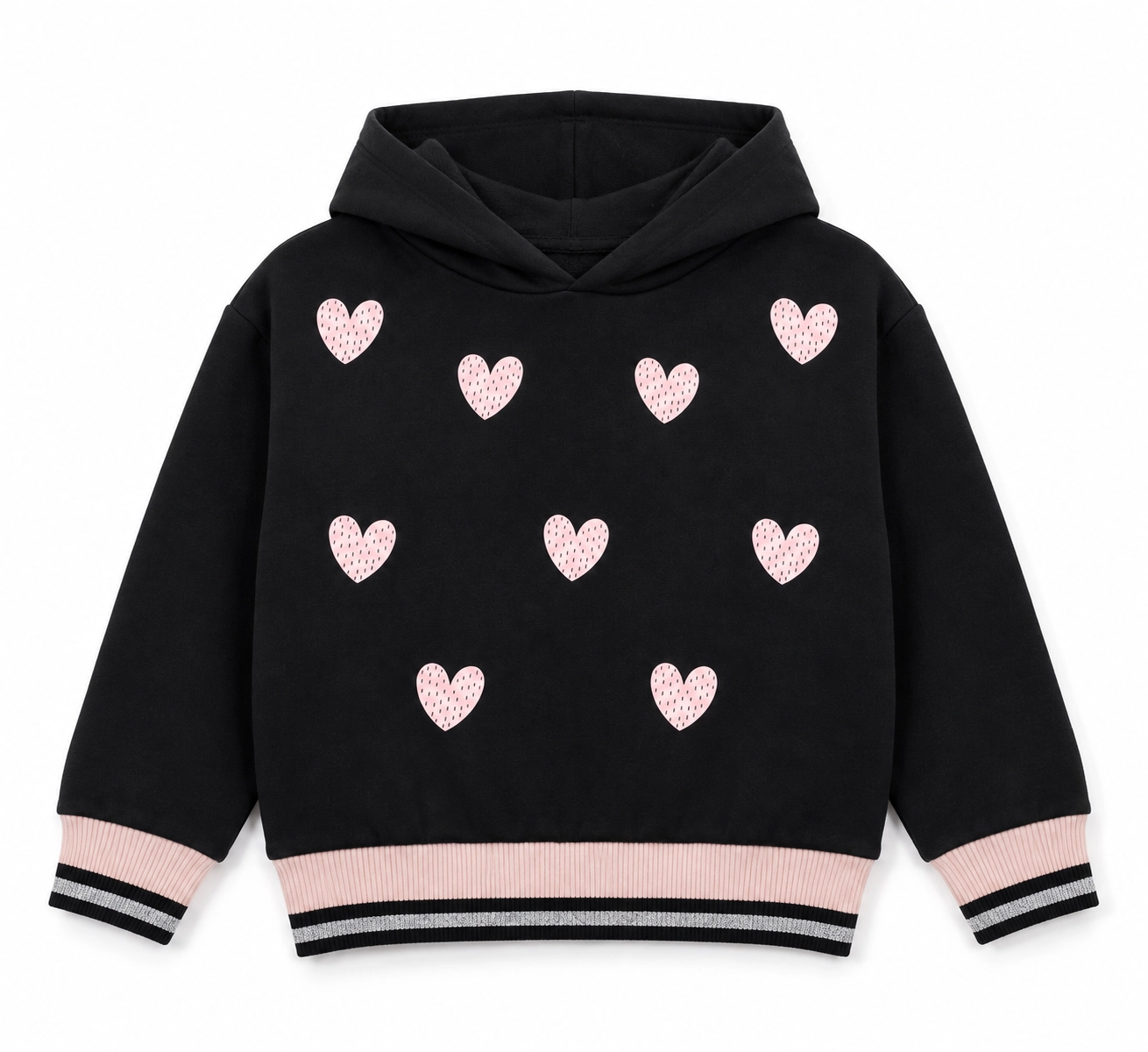 Kalpli Üç İplik Kapüşonlu Sweatshirt 5-8 Yaş