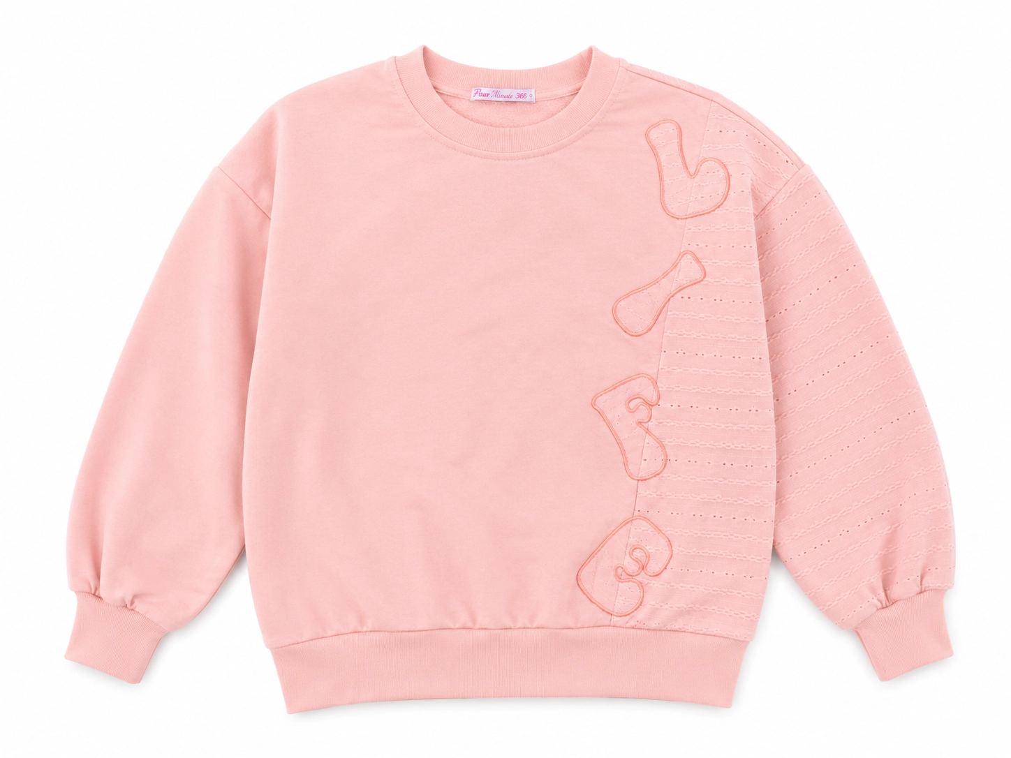 Pembe LOVE Detaylı Sweatshirt 5-8 Yaş