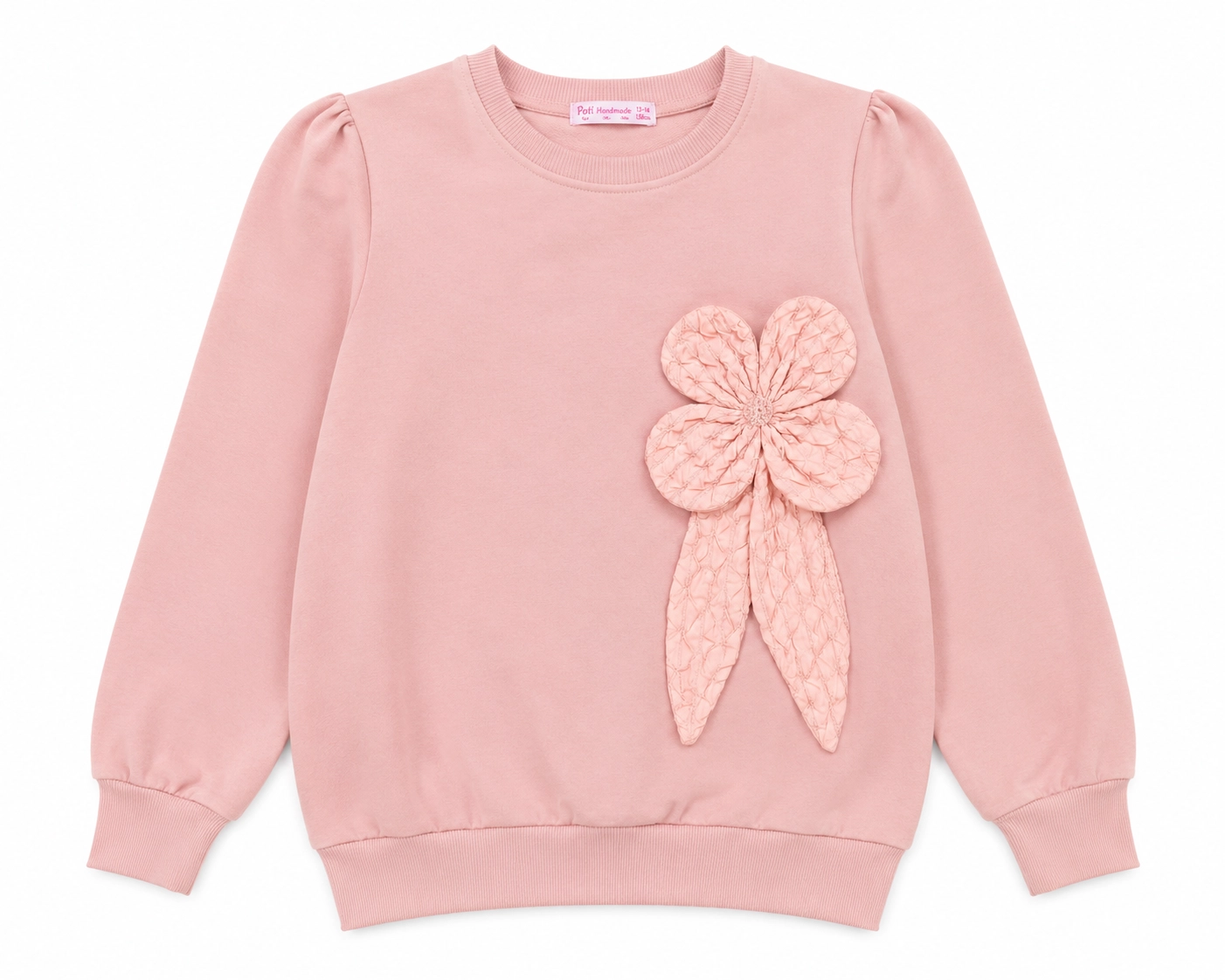 Çiçek Detaylı Kız Çocuk Sweatshirt 9-12 Yaş