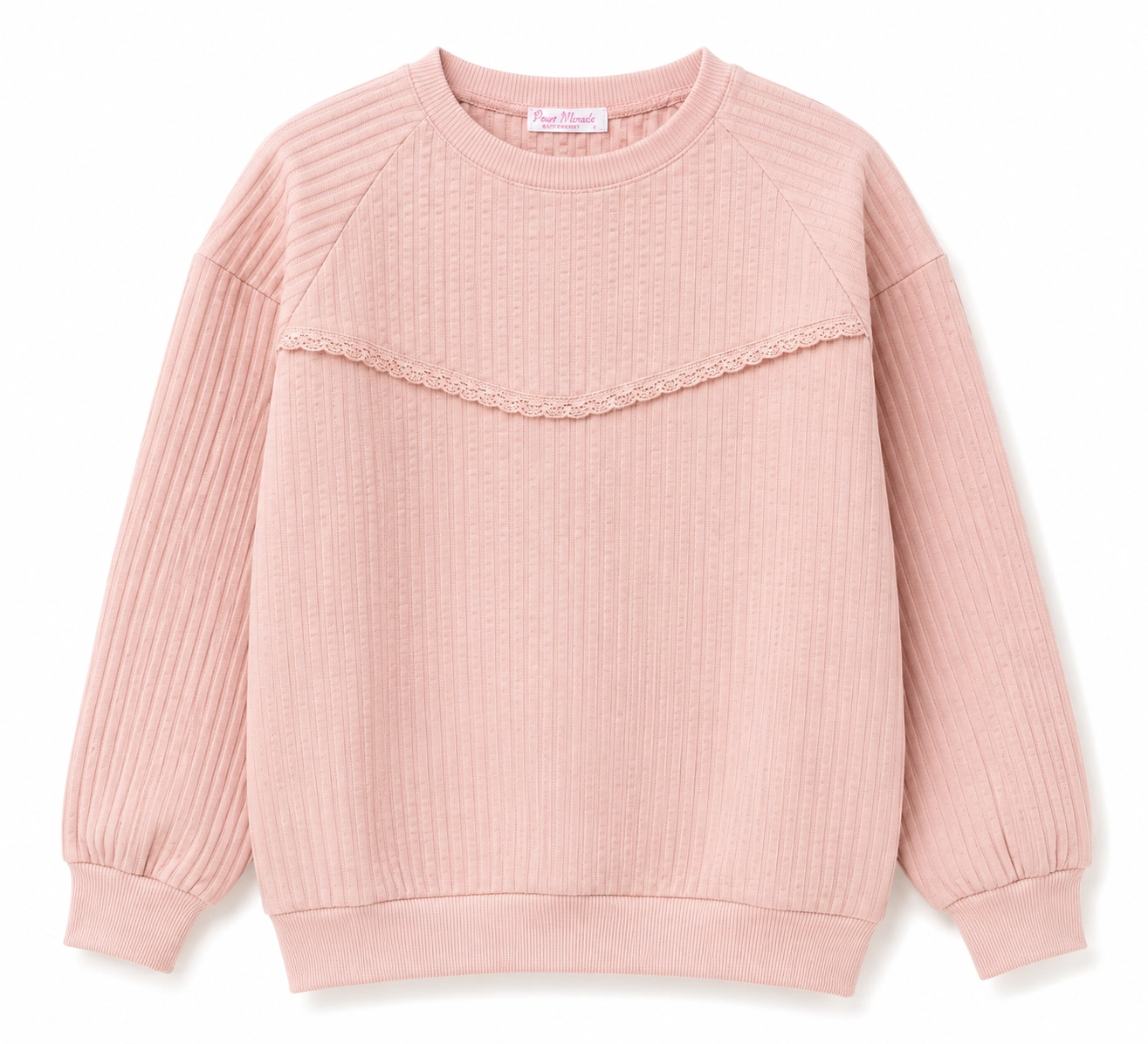 Dantelli Detaylı Kız Çocuk Sweatshirt 5-8 Yaş