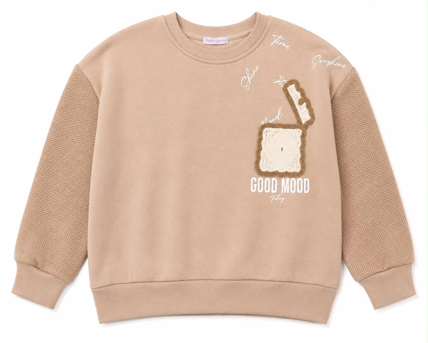 Örgü Detaylı Kız Çocuk Sweatshirt 5-8 Yaş