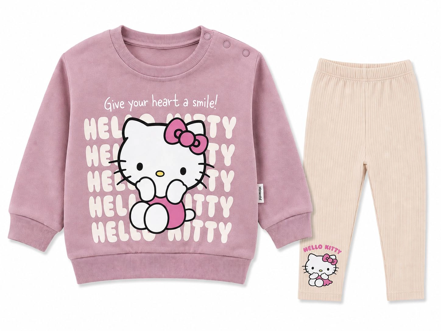  Hello Kitty Sweatshirt & Fitilli Tayt Takım 9-24 Ay