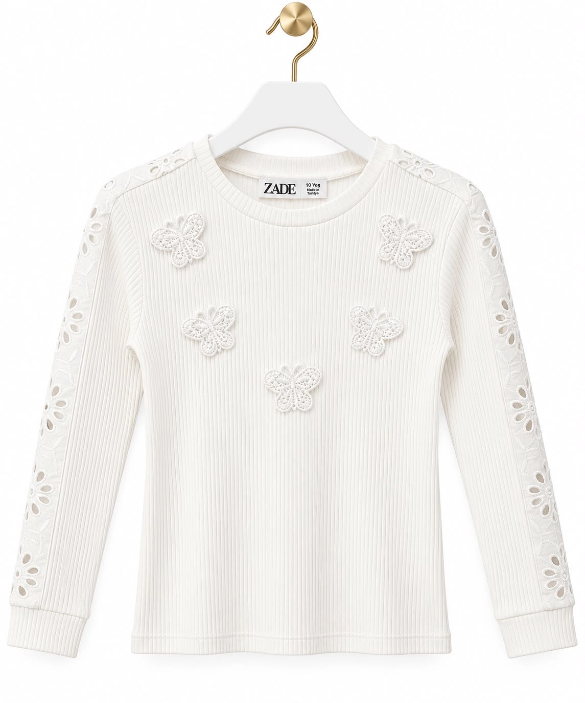 Kelebek Detaylı Kız Çocuk Sweatshirt 7-11 Yaş